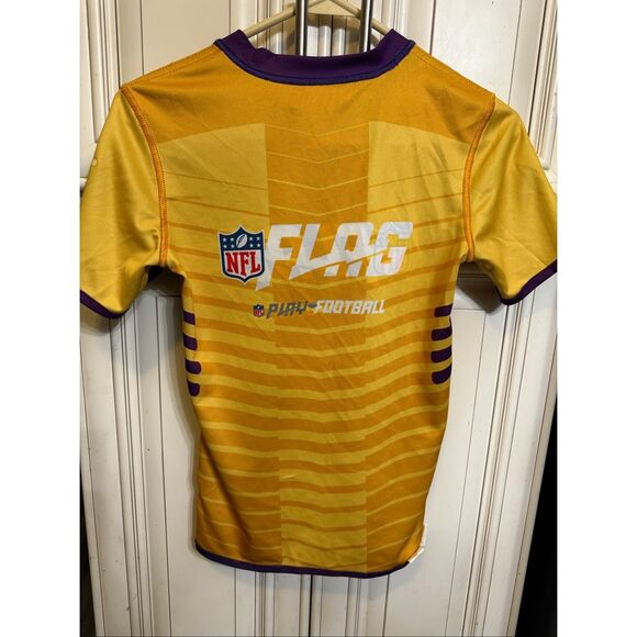 NFL Youth Vikings Football Short Sleeve Reversible Jersey Purple Yellow Small - Picture 2 of 10
